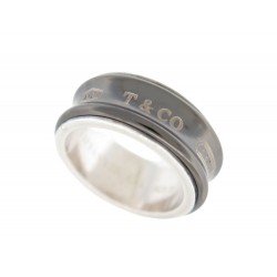 BAGUE TIFFANY & CO 1837 MIDNIGHT BAND T 53 ARGENT MASSIF 925 SILVER RING 360€