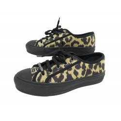 NEUF CHAUSSURES CHRISTIAN DIOR WALK'N'DIOR LEOPARD BASKETS 37.5 IT 38 FR 920€