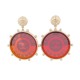 NEUF BOUCLES D'OREILLES CHANEL LA PAUSA AB0796 METAL DORE BOITE EARRINGS 1100€