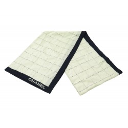 ECHARPE ETOLE CHANEL MATELASSE CHOCOLATE BAR LAINE ET SOIE BICOLORE SCARF 1190€