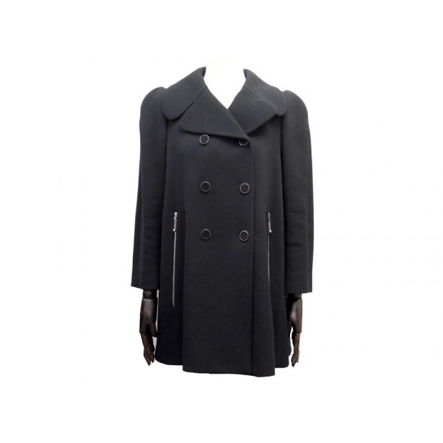 NEUF MANTEAU LOUIS VUITTON TAILLE 40 M EN LAINE NOIR NEW BLACK WOOL COAT 4050€