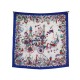 NEUF FOULARD HERMES LA FOLLE PARADE H002899S CLAIRE FANJUL CARRE 90 SOIE SCARF