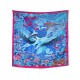 NEUF FOULARD HERMES FLAMINGO PARTY LAURENCE TOUTSY CARRE 90 SOIE BLEU SCARF 495€