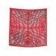 NEUF FOULARD HERMES REVERIE SOLITAIRE MANLIK CARRE 90 SOIE ROUGE SILK SCARF 495€