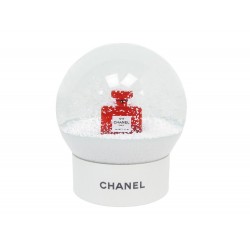 NEUF BOULE A NEIGE CHANEL NUMERO 5 EN VERRE ET BLANC ROUGE 2020 + BOITE SNOWBALL