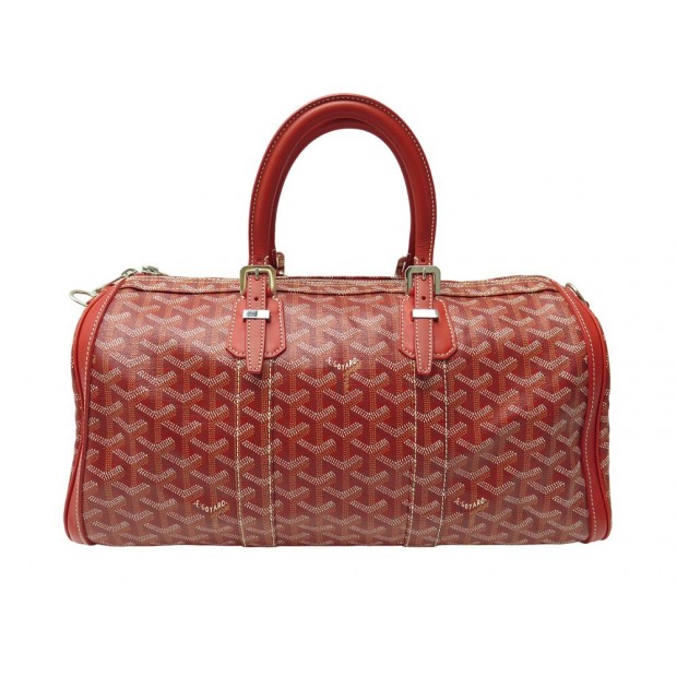 NEUF SAC A MAIN GOYARD CROISIERE 40 DE VOYAGE TOILE ROUGE BAGAGE NEW TRAVEL BAG