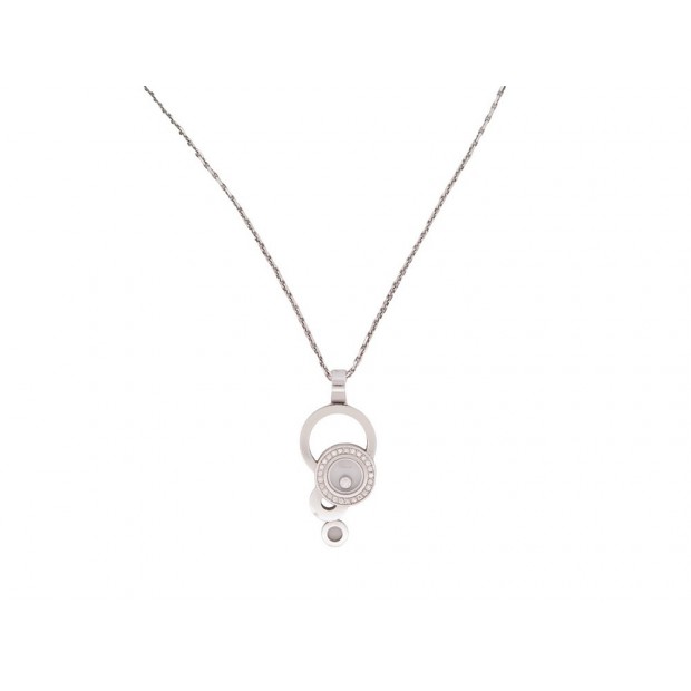 COLLIER CHOPARD PENDENTIF HAPPY DIAMONDS OR 18K DIAMANTS 0.11CT NECKLACE 4350€