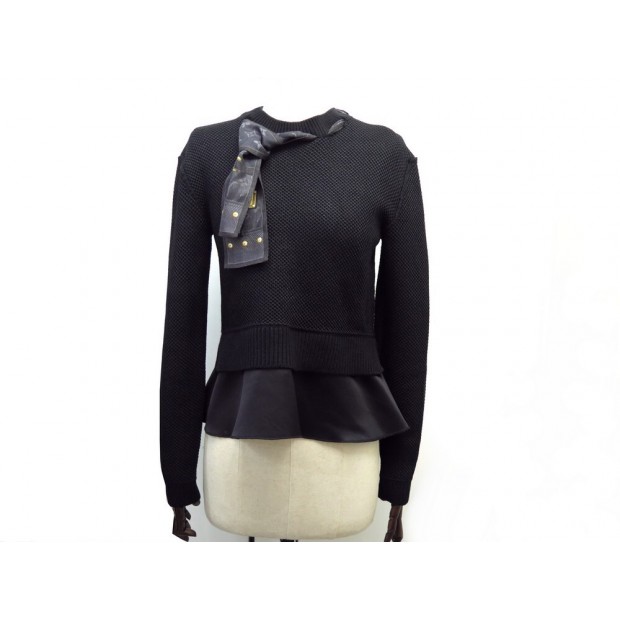 PULL LOUIS VUITTON AVEC FOULARD TAILLE 40 M NOIR BLACK SWEATER 1600€