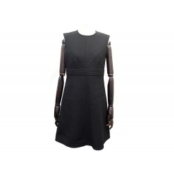 NEUF ROBE LOUIS VUITTON TAILLE 38 M EN LAINE NOIR NEW BLACK WOOL DRESS 3750€