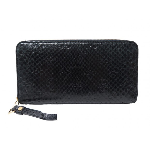 PORTEFEUILLE LOUIS VUITTON ZIPPY N80686 CUIR PYTHON MONOGRAM NOIR WALLET 2250€