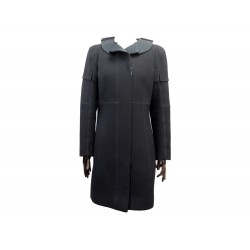 NEUF MANTEAU LOUIS VUITTON TAILLE 38 M EN LAINE NOIR NEW BLACK WOOL COAT 4050€