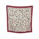 VINTAGE FOULARD HERMES PLUMES HENRI DE LINARES 90 CM SOIE BORDEAUX SCARF 495€