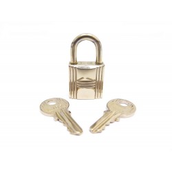 CADENAS HERMES 107 EN METAL DORE AVEC 2 CLES POUR SAC KELLY BIRKIN PADLOCK BAG