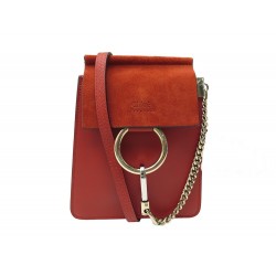 NEUF SAC A MAIN CHLOE MINI FAYE BRACELET BANDOULIERE EN CUIR ROUGE HAND BAG 850€