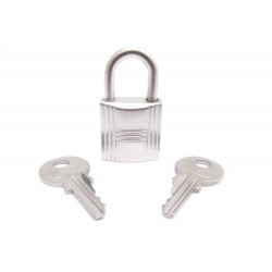 NEUF CADENAS HERMES H 102 EN ACIER BROSSE + 2 CLES POUR SAC KELLY BIRKIN PADLOCK