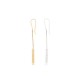 BOUCLES D'OREILLES GUCCI PENDANTES LOGO BAR OR JAUNE BLANC 18K PENDANT EARRINGS