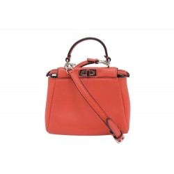 NEUF BIJOU SAC A MAIN MINIATURE FENDI PEEKABOO NANO 7AR412 CUIR CHARM BAG 950€