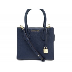 SAC A MAIN MICHAEL KORS MERCER 30F6GM9M2L BANDOULIERE EN CUIR BLEU HAND BAG 262€