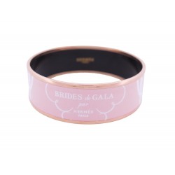 BRACELET HERMES BRIDES DE GALA LARGE EN EMAIL ROSE 21 CM ENAMEL BANGLE 550€