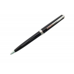 NEUF STYLO BILLE MONTBLANC PIX RESINE NOIRE PLATINE + BOITE BALLPOINT PEN 270€