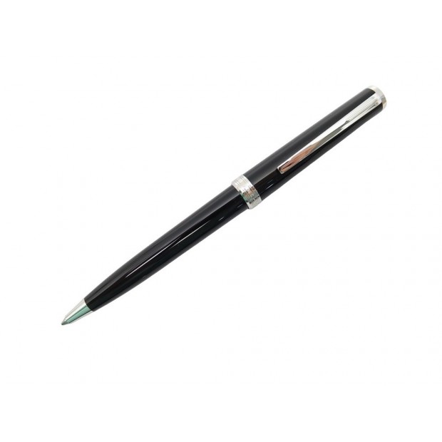 NEUF STYLO BILLE MONTBLANC PIX RESINE NOIRE PLATINE + BOITE BALLPOINT PEN 270€