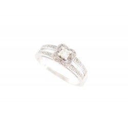BAGUE MAUBOUSSIN SOLITAIRE CHANCE OF LOVE N1 T53 OR BLANC 18K DIAMANT RING 1355€