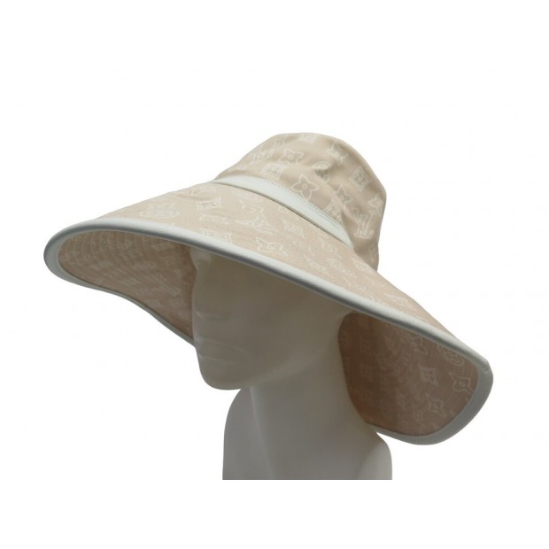 NEUF CHAPEAU LOUIS VUITTON COTON MONOGRAM ROSE M 55 CM COTTON PINK NEW HAT 610€