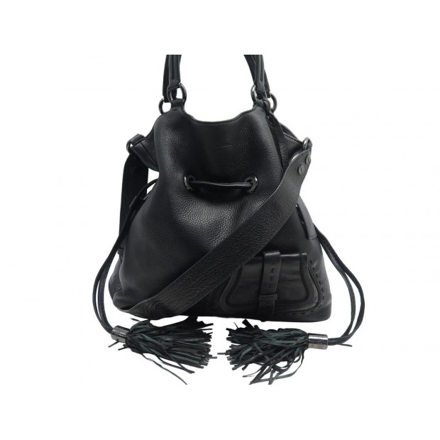 SAC A MAIN LANCEL PREMIER FLIRT GM CUIR GRAINE NOIR BANDOULIERE HAND BAG 825€