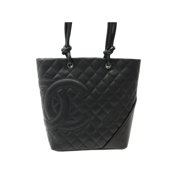 SAC A MAIN CHANEL CAMBON SHOPPING PM EN CUIR MATELASSE NOIR BLACK HAND BAG 2600€