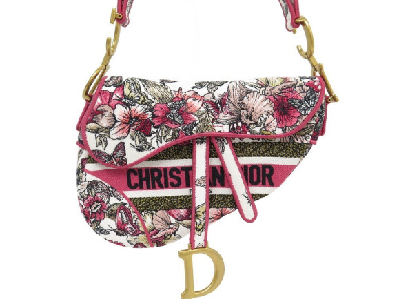 sac a main christian dior saddle toile butterfly