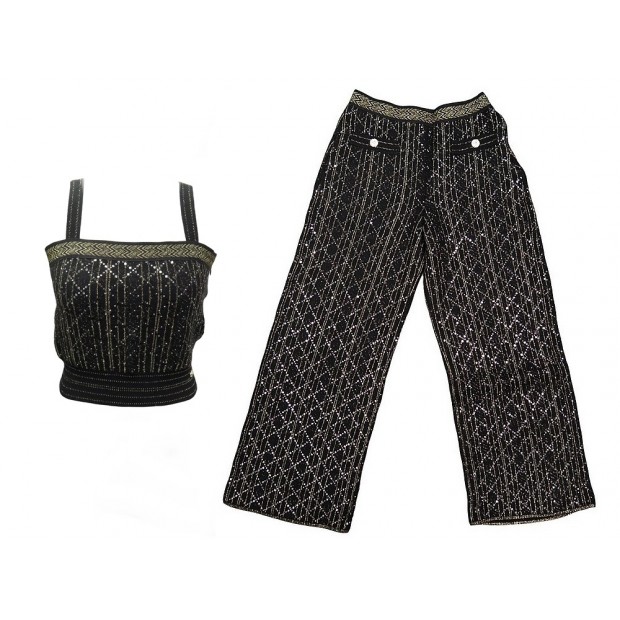 NEUF ENSEMBLE CHANEL HAUT TOP + PANTALON EN TWEED P64720K60681 M 38 PANTS 10900€