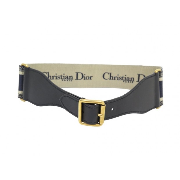 NEUF CEINTURE CHRISTIAN DIOR SIGNATURE LARGE B0001CBTE T80 TOILE CUIR BELT 1125€