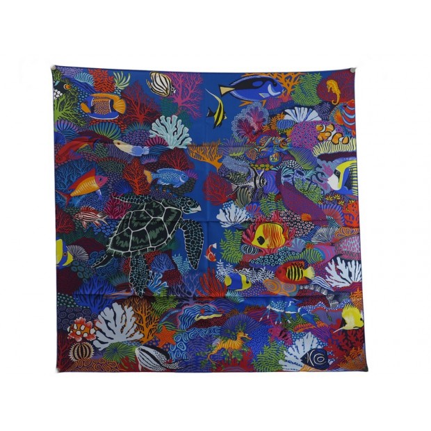 NEUF FOULARD HERMES UNDER THE WAVES ALICE SHIRLEY CARRE 90 SOIE NEW SILK SCARF