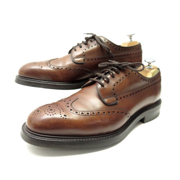 CHAUSSURES CHURCH'S GRAFTON DERBY BOUT FLEURI 8.5G 42.5 CUIR MARRON SHOES 1070€