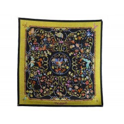 FOULARD HERMES PIERRES D'ORIENT ET D'OCCIDENT ZOE PAUWELS SOIE JAUNE SCARF 495€