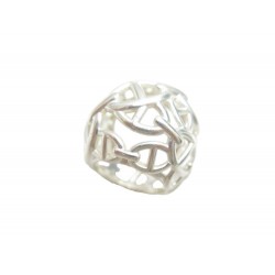 BAGUE HERMES CHAINE D'ANCRE ENCHAINEE H114619B T 52 ARGENT 925 SILVER RING 710€