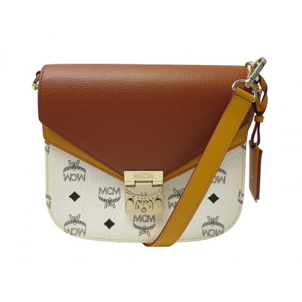 NEUF SAC A MAIN MCM PATRICIA 9APA21WN001 CUIR & TOILE BANDOULIERE HAND BAG 1290€