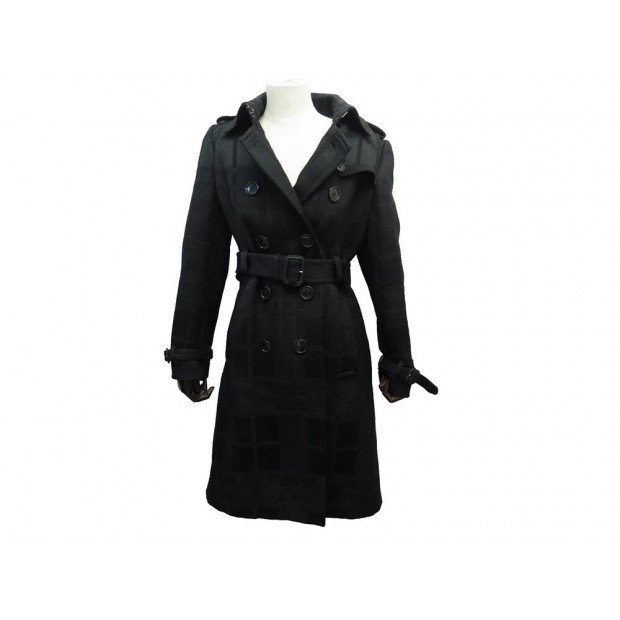 MANTEAU BURBERRY LONG EN LAINE NOIRE TAILLE 40 M BLACK WOOL COAT JACKET 2500€