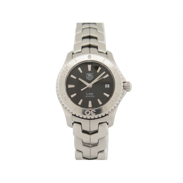 MONTRE TAG HEUER LINK LADY WJ1314 27 MM QUARTZ ACIER PALLADIE STEEL WATCH 2100€