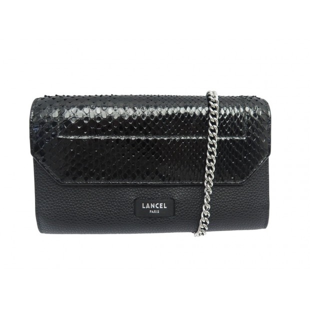 NEUF SAC POCHETTE LANCEL NINON PORTEFEUILLE CHAINE WOC A11472 CUIR PYTHON 495€