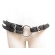 CEINTURE LARGE RALPH LAUREN T 90 EN CUIR NOIR & BOUCLE ACIER PALLADIE BELT