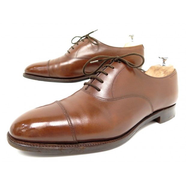 CHAUSSURES JOHN LOBB RICHELIEU CITY 9E 43 CUIR MARRON LEATHER SHOES 1450€