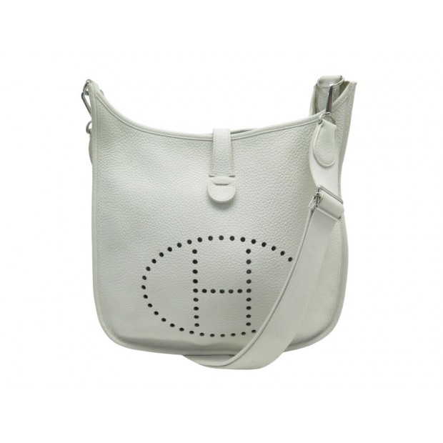 SAC A MAIN HERMES EVELYNE III 29 EN CUIR BLANC TAURILLON CLEMENCE HAND BAG 2800€