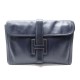 VINTAGE SAC A MAIN POCHETTE HERMES JIGE PM EN CUIR BOX BLEU PURSE CLUTCH 2000€