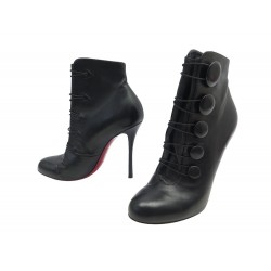 CHAUSSURES CHRISTIAN LOUBOUTIN BOOTON 100 39 BOTTINES CUIR NOIR ANKLE BOOTS 995€