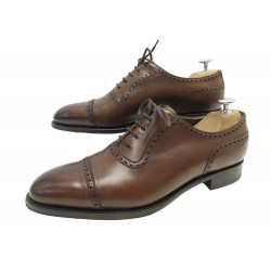 CHAUSSURES EDWARD GREEN CANTERBURY RICHELIEU 7.5E 41.5 CUIR MARRON SHOES 1305€