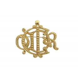 NEUF BROCHE CHRISTIAN DIOR LETTRES CD EN METAL DORE GOLDEN LETTERS BROOCH 450€