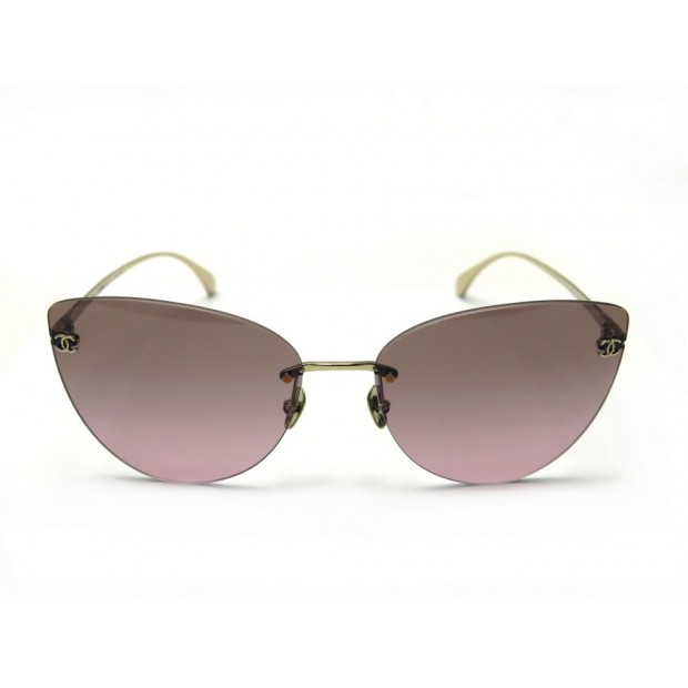 NEUF LUNETTES DE SOLEIL CHANEL OEIL DE CHAT 4273-T METAL DORE SUNGLASSES 550€