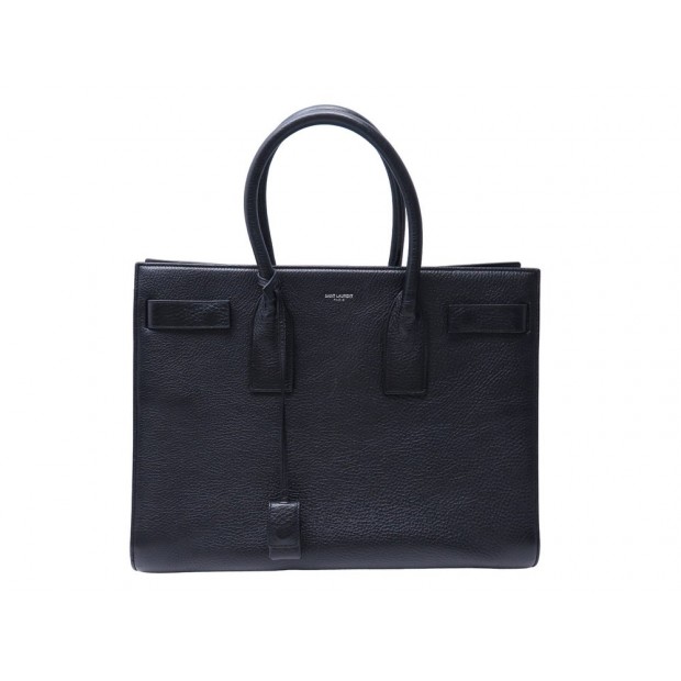 SAC A MAIN SAINT LAURENT DE JOUR EN CUIR GRAINE NOIR CABAS HAND BAG PURSE 3000€