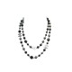 COLLIER CHANEL PERLES ET LOGO CC SAUTOIR 120 CM METAL NOIR STEEL NECKLACE 1800€